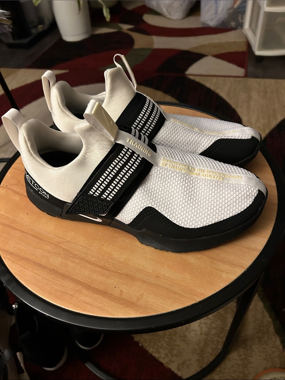 Nike Men's Metcon Sport White and Black Slip-On Training Sneakers